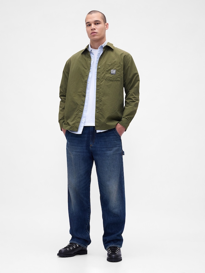 オーバーサイズ ナイロン シャツジャケット-1