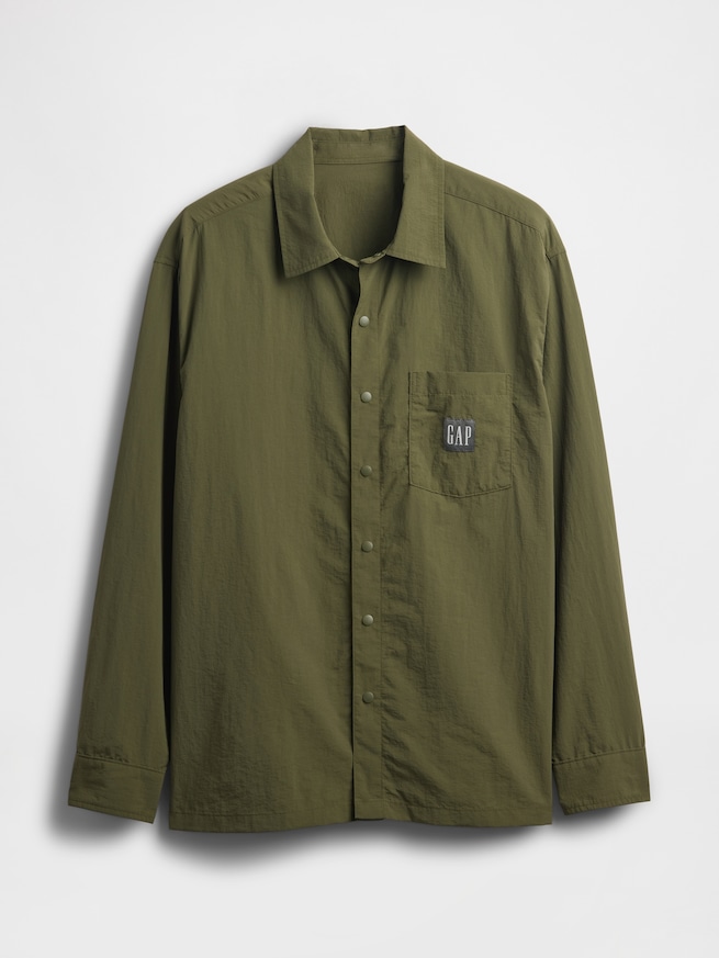 オーバーサイズ ナイロン シャツジャケット-4