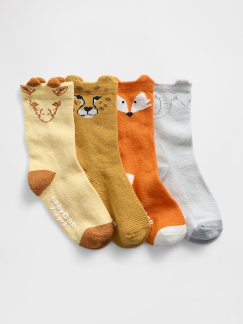 CHAUSSETTES À MOTIF ANIMALIER POUR BÉBÉ ET TOUT-PETIT (PAQUET DE 4 PAIRES)