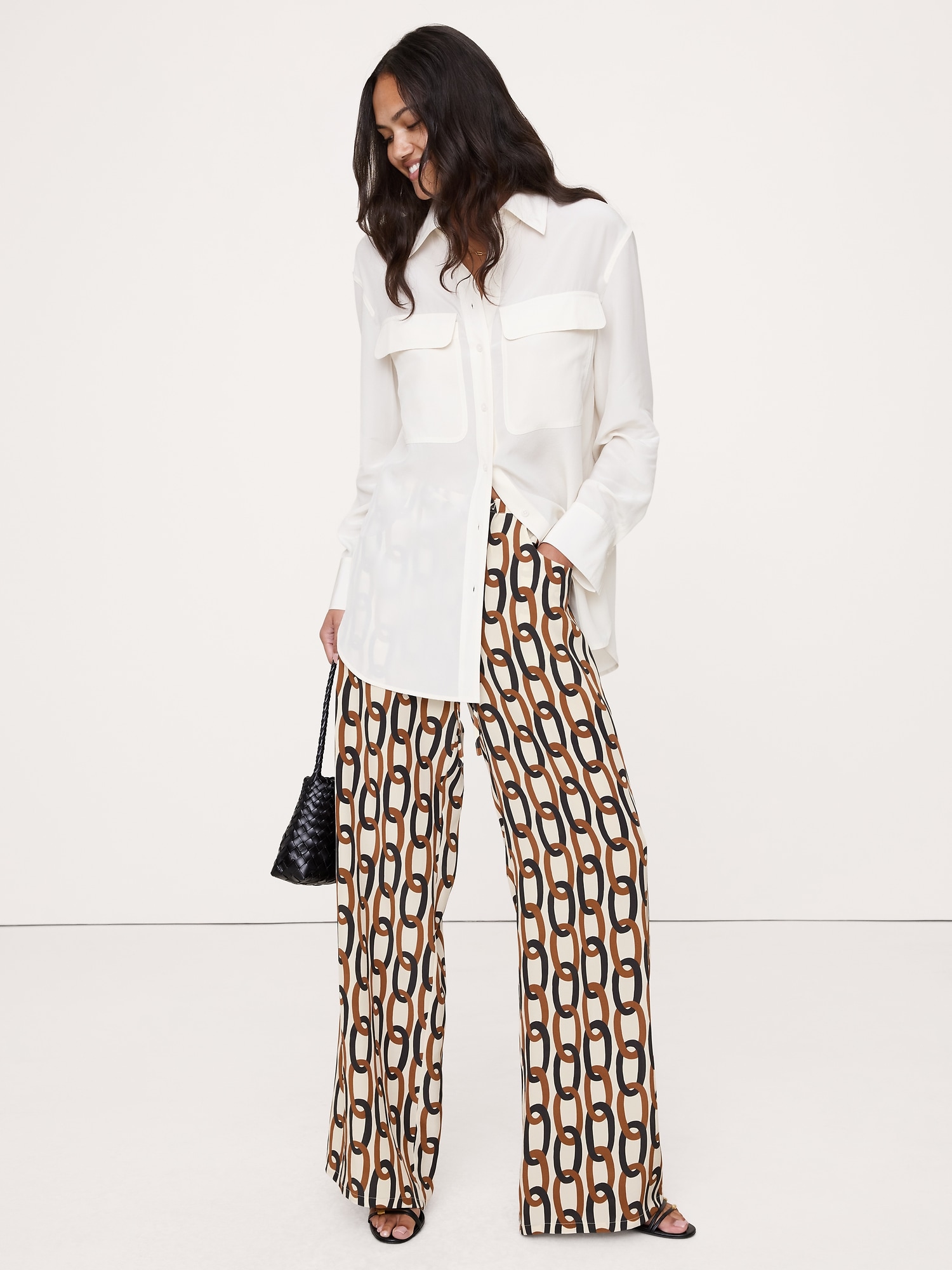 The Studio Wide-Leg Drawstring Pant in Silk