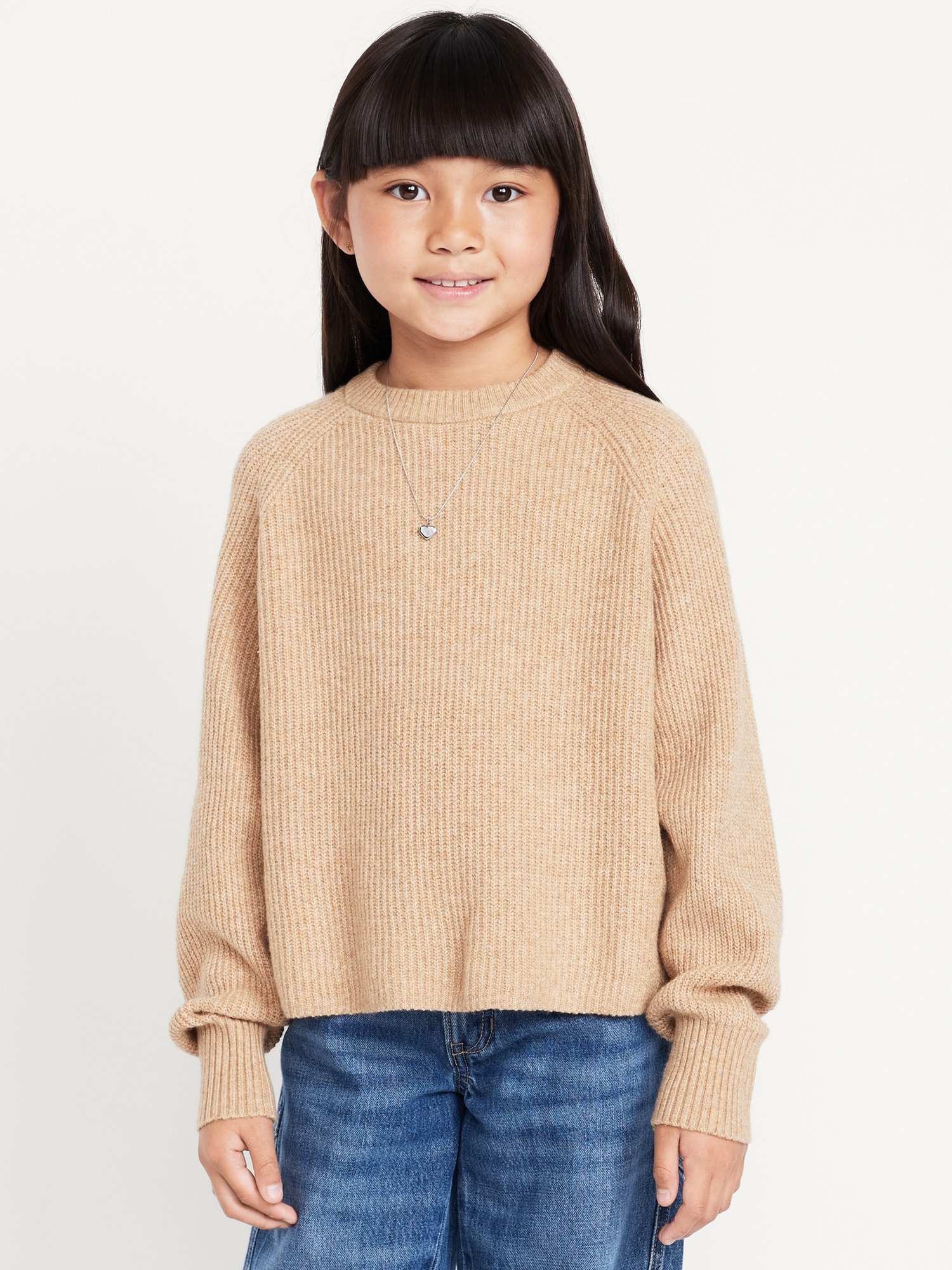 SoSoft Long-Sleeve Ribbed Sweater for Girls