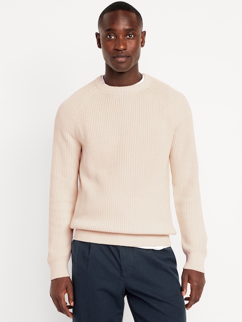 Crew-Neck Shaker-Stitch Sweater