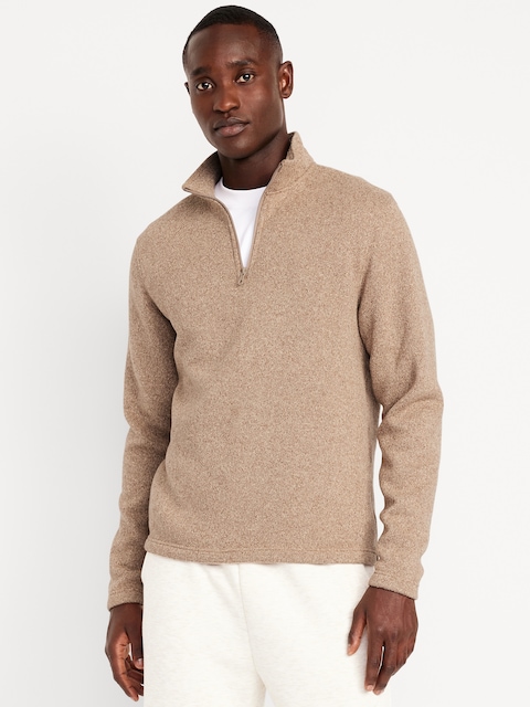 Sweater-Knit Fleece Quarter-Zip Pullover