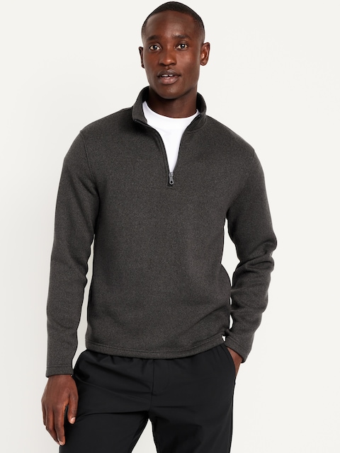 Sweater-Knit Fleece Quarter-Zip Pullover