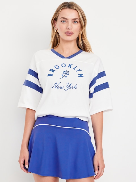 Heavyweight Football-Style Graphic T-Shirt