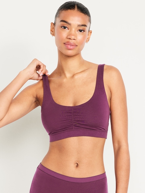 Ruched Cotton Bralette