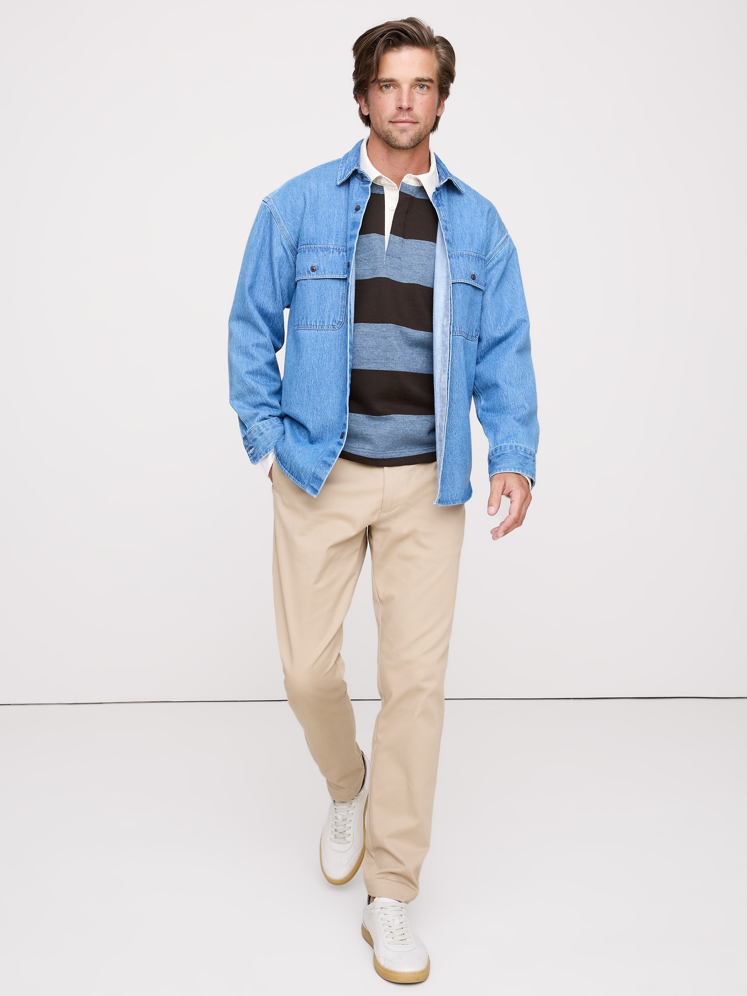 PANTALON À COUPE ATHLÉTIQUE EN CHINO EXTENSIBLE ITALIEN