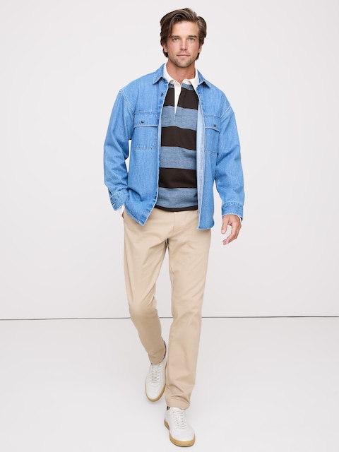 PANTALON À COUPE ATHLÉTIQUE EN CHINO EXTENSIBLE ITALIEN