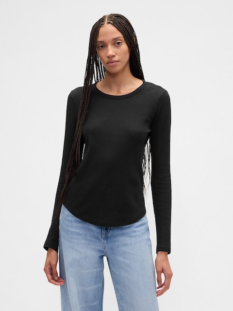 Waffle-Knit Crewneck T-Shirt
