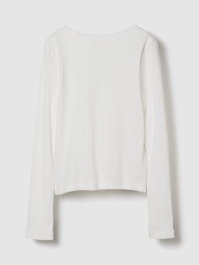 リブ クルーネック Tシャツ (キッズ)-1