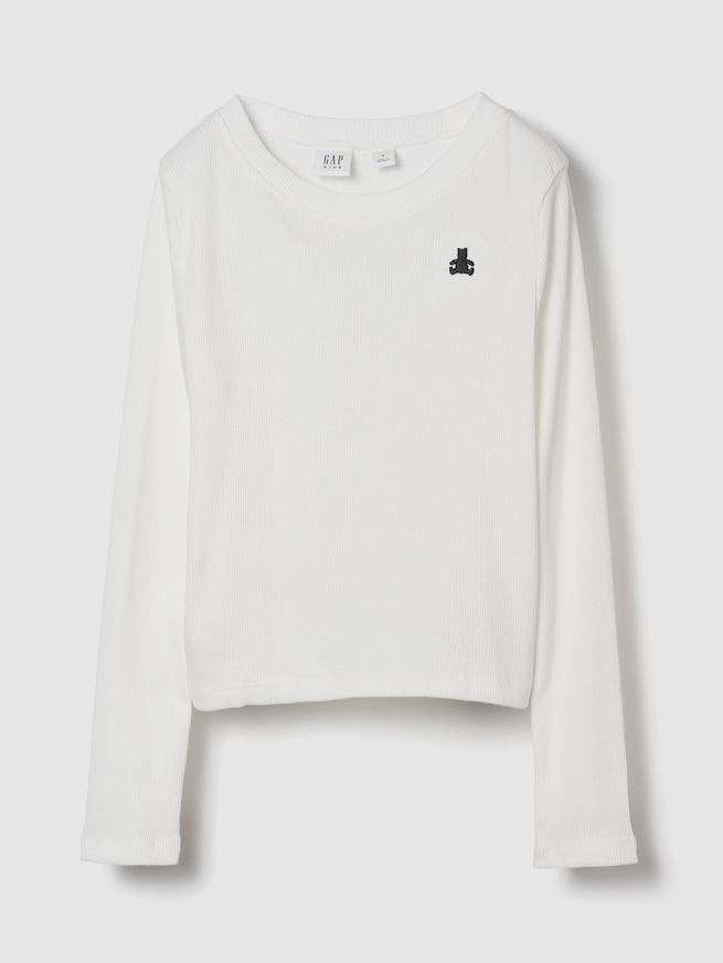 リブ クルーネック Tシャツ (キッズ)-0