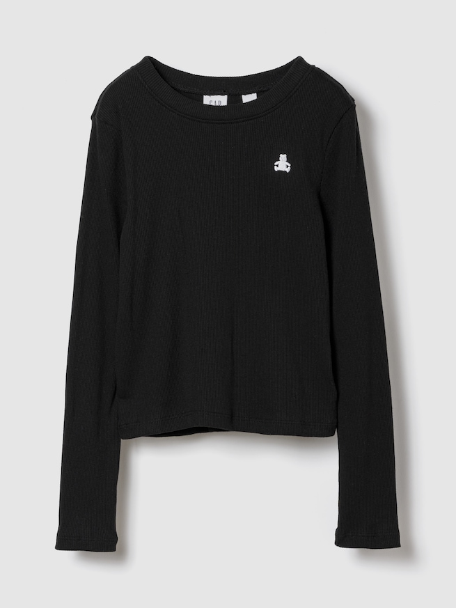 リブ クルーネック Tシャツ (キッズ)-0