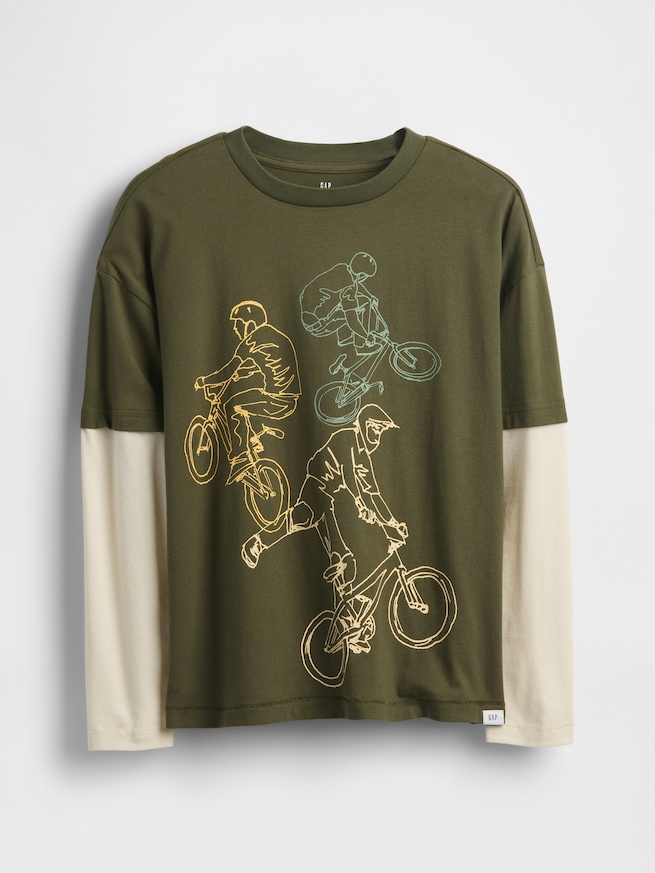 リラックスフィット グラフィックTシャツ (キッズ)-0