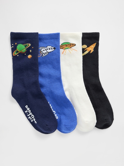 CHAUSSETTES À MOTIF DE L'ESPACE POUR BÉBÉ ET TOUT-PETIT (PAQUET DE 4 PAIRES)