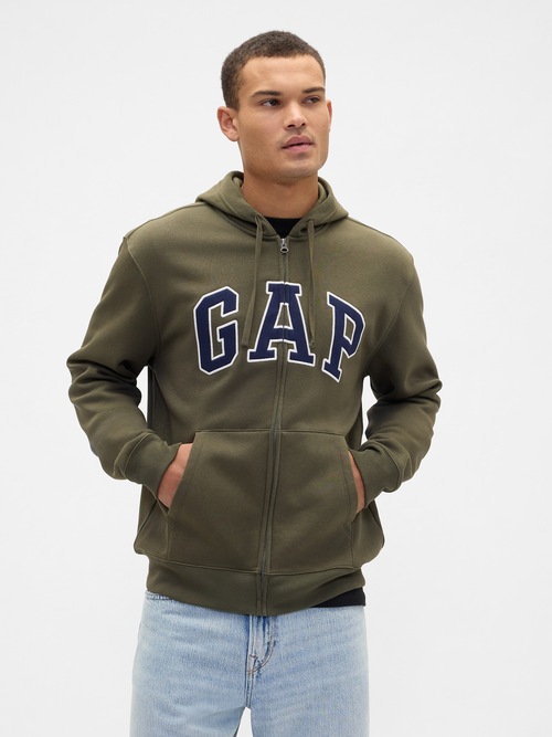 リラックス GAPロゴ ジップアップパーカー