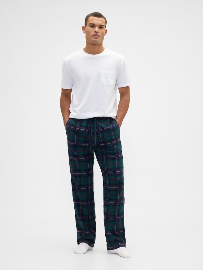 リラックスフィット フランネル パジャマパンツ-0