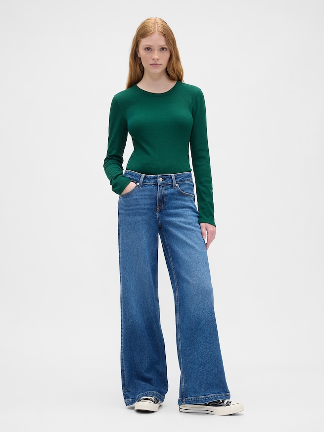 ワッフルニット クルーネックTシャツ-2