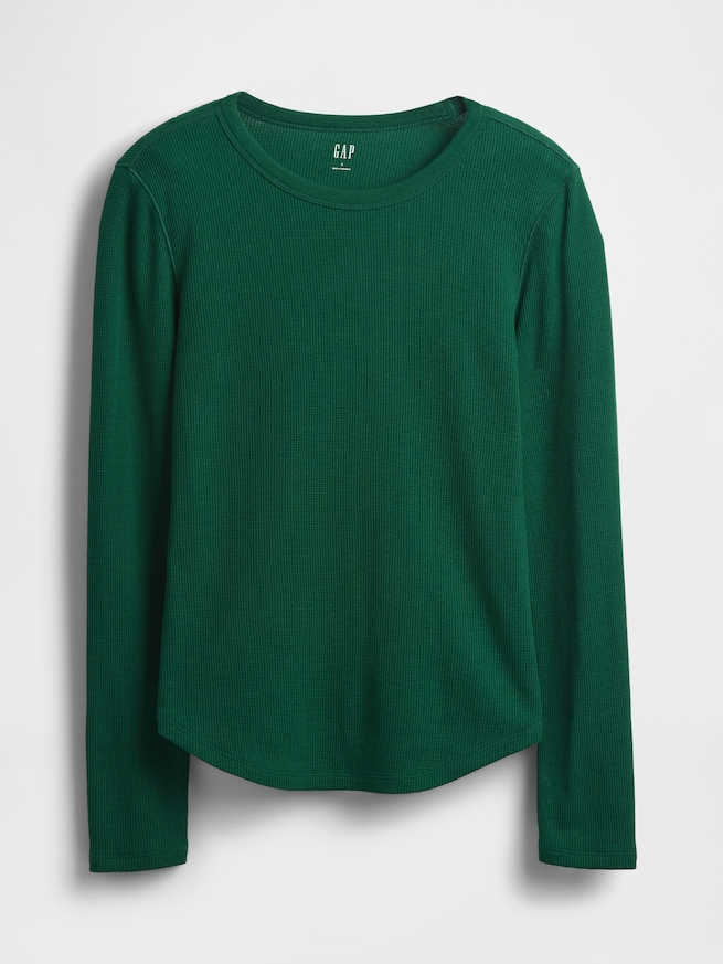 ワッフルニット クルーネックTシャツ-3