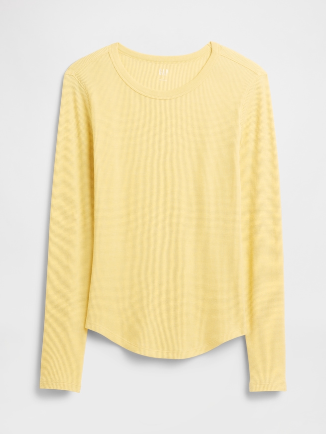 ワッフルニット クルーネックTシャツ-3