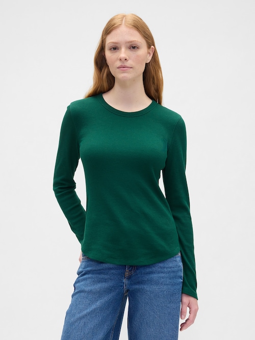 ワッフルニット クルーネックTシャツ