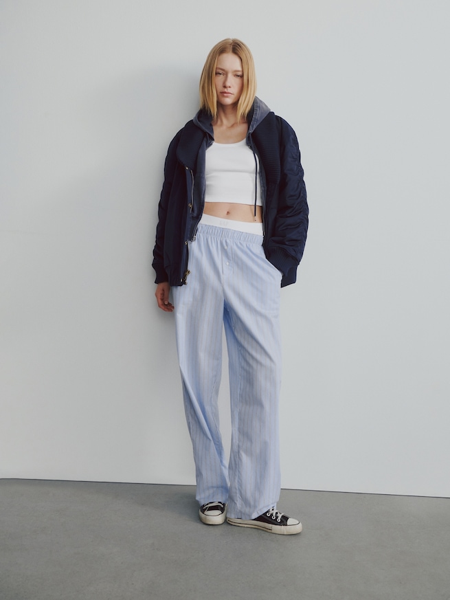 GAPロゴ ポプリン パジャマパンツ-6