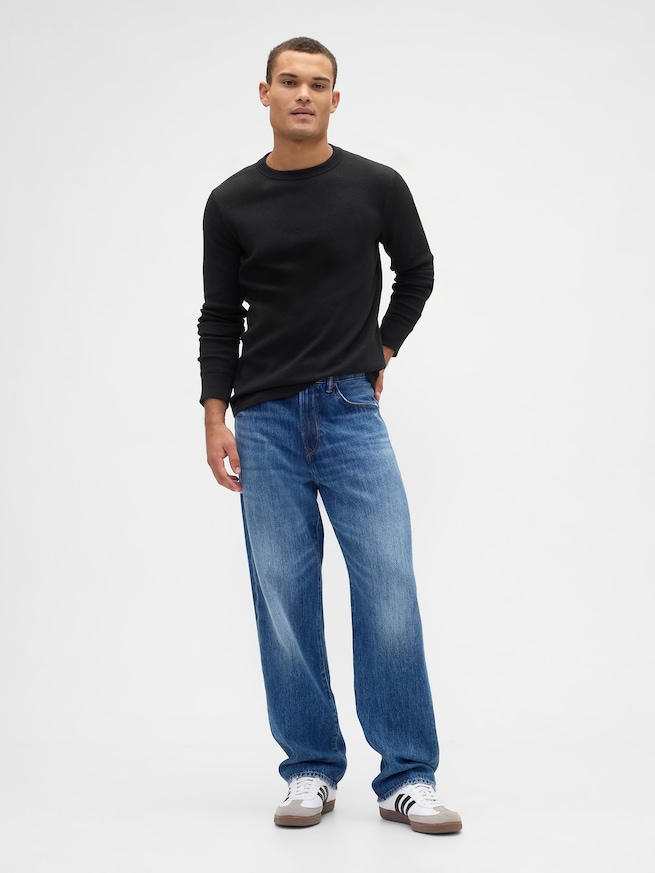 ワッフルニット クルーネックTシャツ-2