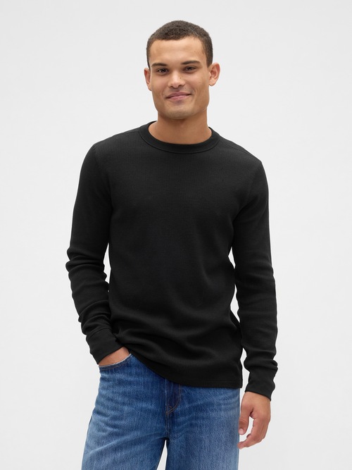 ワッフルニット クルーネックTシャツ