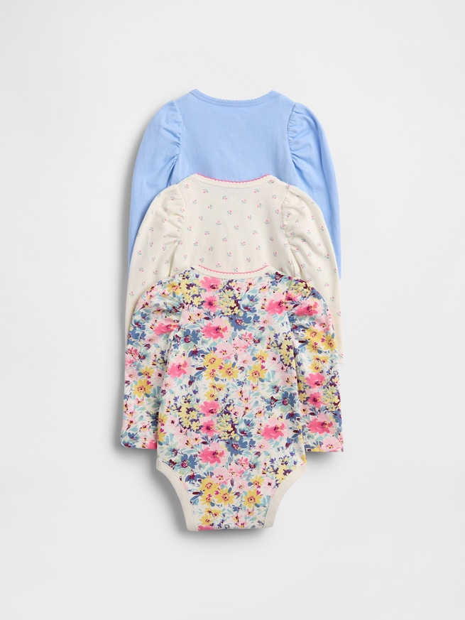 はじめてのお気に入り オーガニックコットン ボディスーツ 3枚セット (ベビー)-1