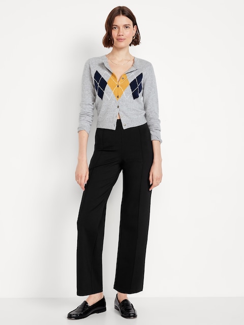 PANTALON STEVIE DROIT À TAILLE TRÈS HAUTE, LONGUEUR CHEVILLE