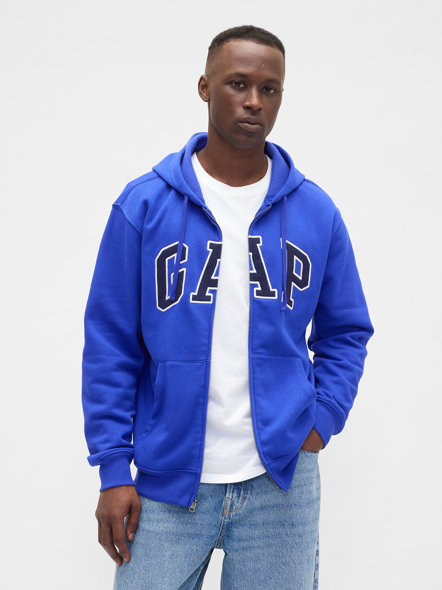 Adult Relaxed Gap Logo Zip Hoodie