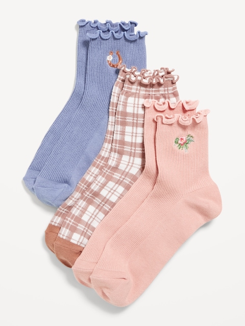 CHAUSSETTES À VOLANTS POUR FEMME (PAQUET DE 3 PAIRES)