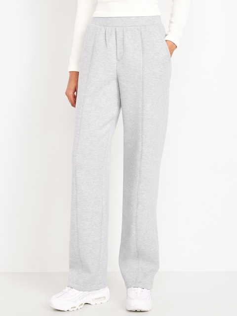 High-Waisted Bounce Fleece Trouser Sweatpants - Faux