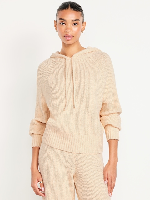 Bouclé Pullover Hoodie Sweater