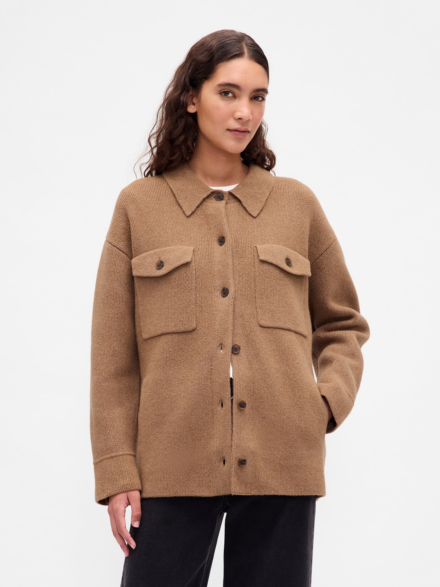 CashSoft Oversized Shirt Jacket