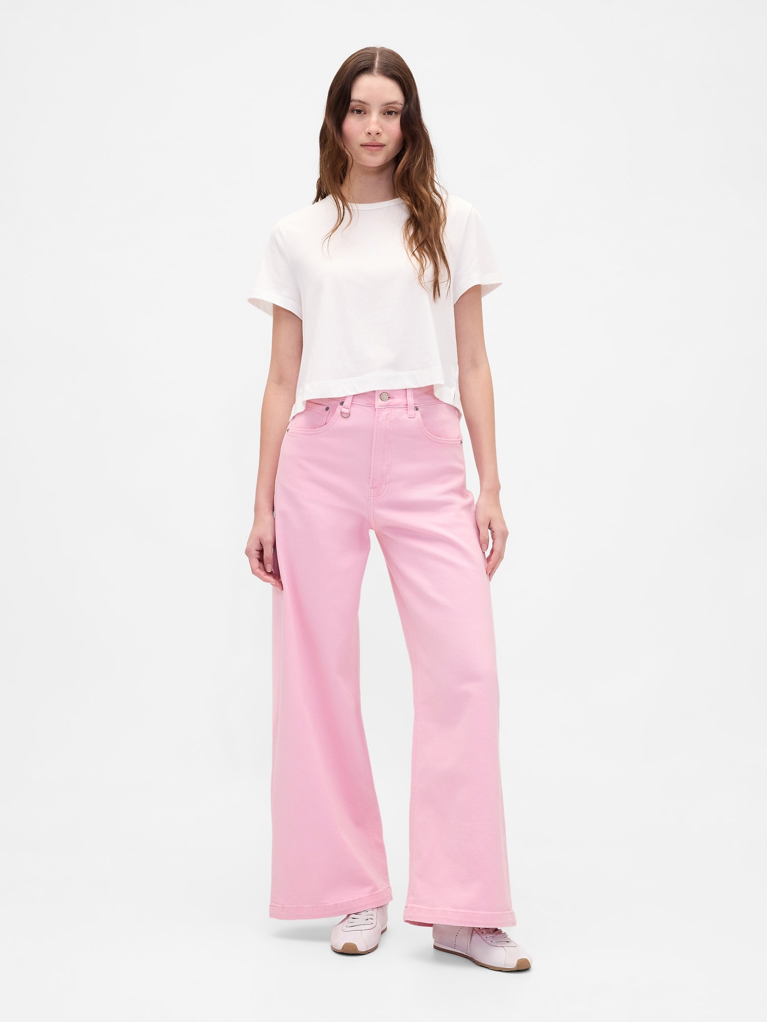 Sky High Rise Stride Wide-Leg Jeans