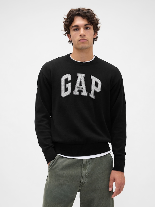 リラックスフィット GAPロゴ インターシャセーター-0