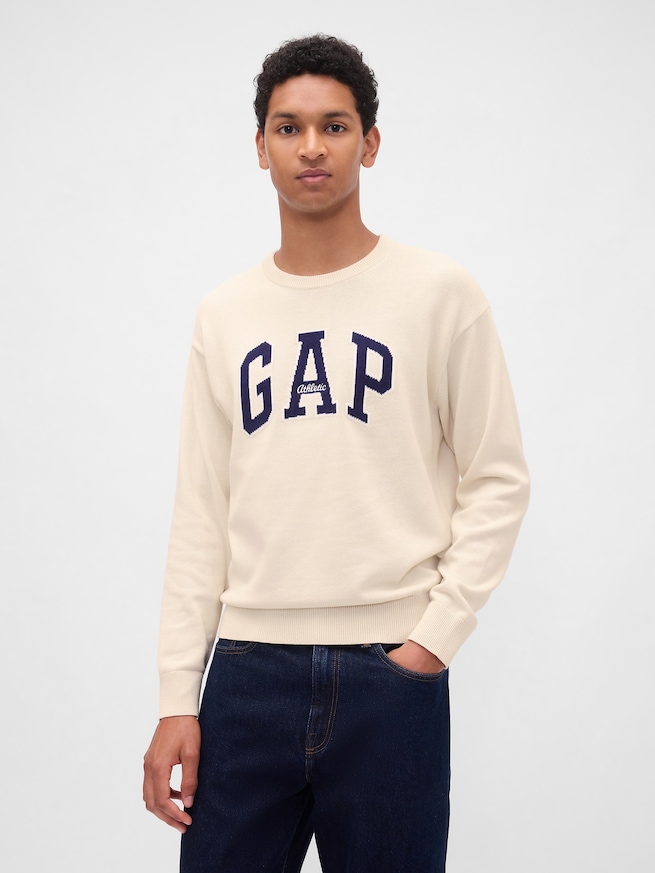 リラックスフィット GAPロゴ インターシャセーター-0
