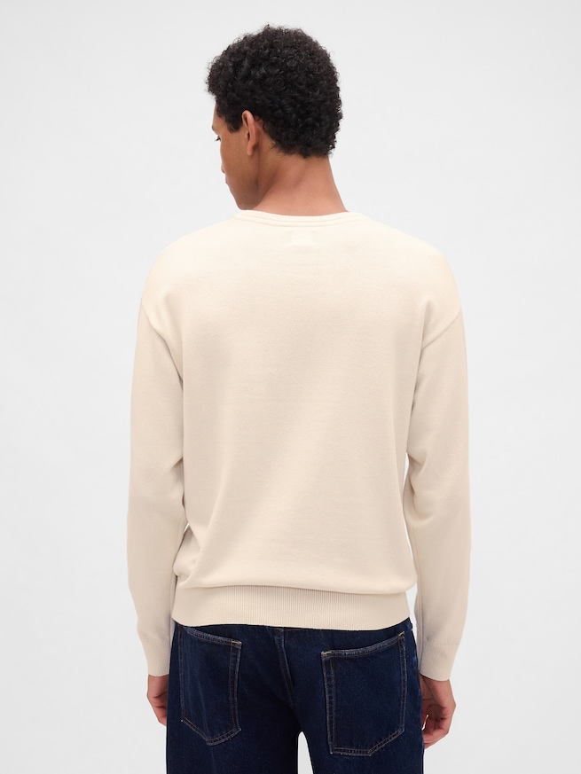 リラックスフィット GAPロゴ インターシャセーター-2