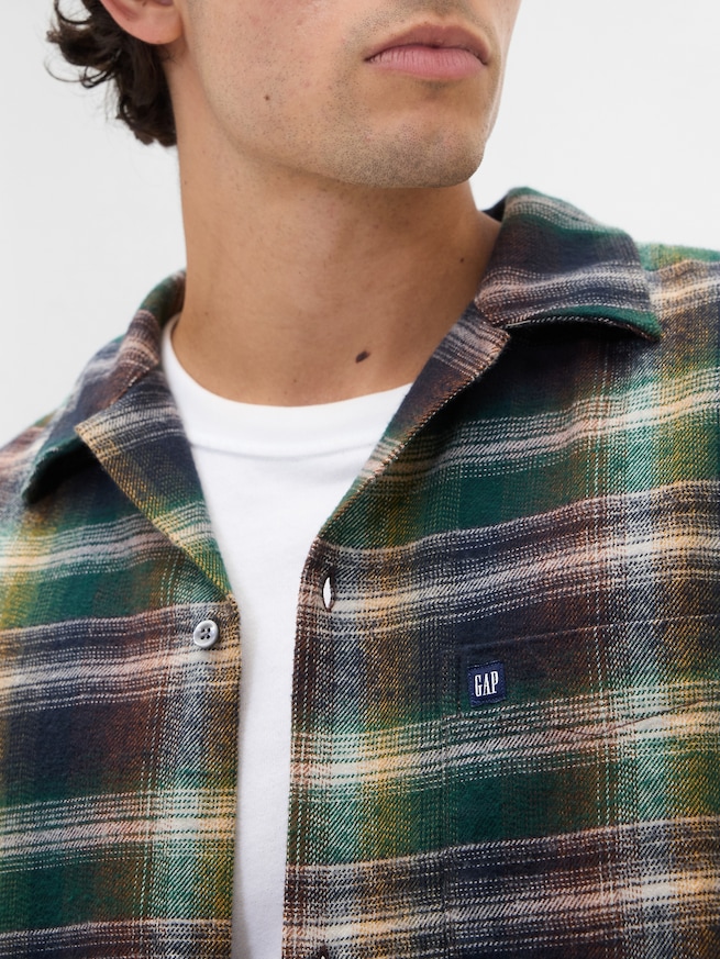 オーガニックコットン フランネルシャツ-3