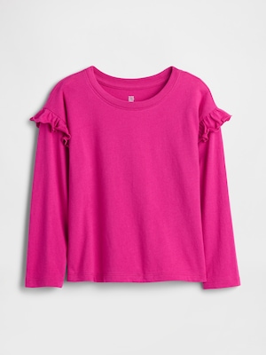 babyGap GAPロゴ ラッフルフリル クルーネックTシャツ