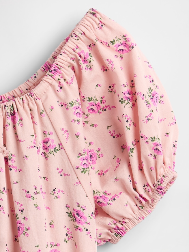 パフスリーブ ティアードワンピース (キッズ)-3