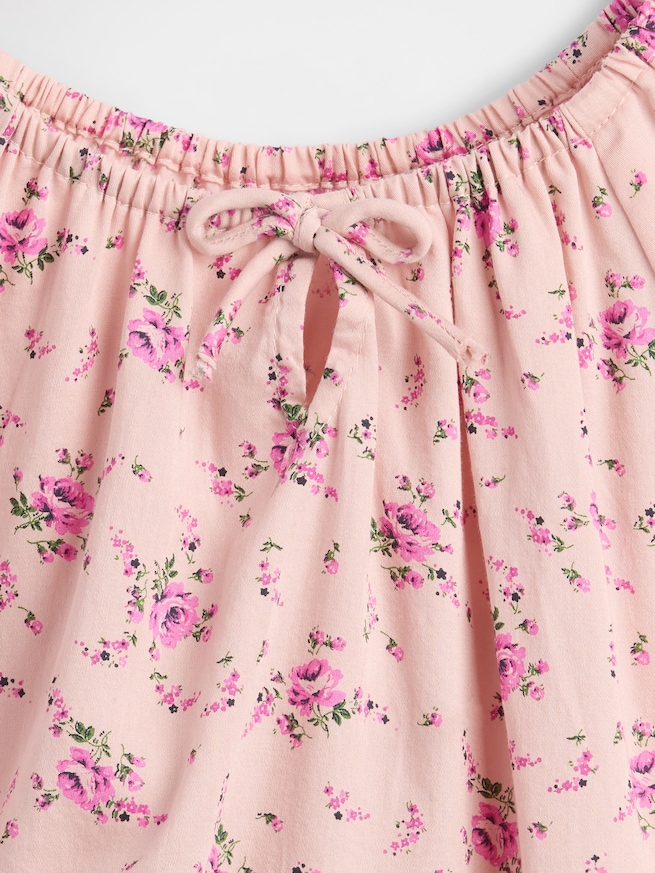 パフスリーブ ティアードワンピース (キッズ)-4