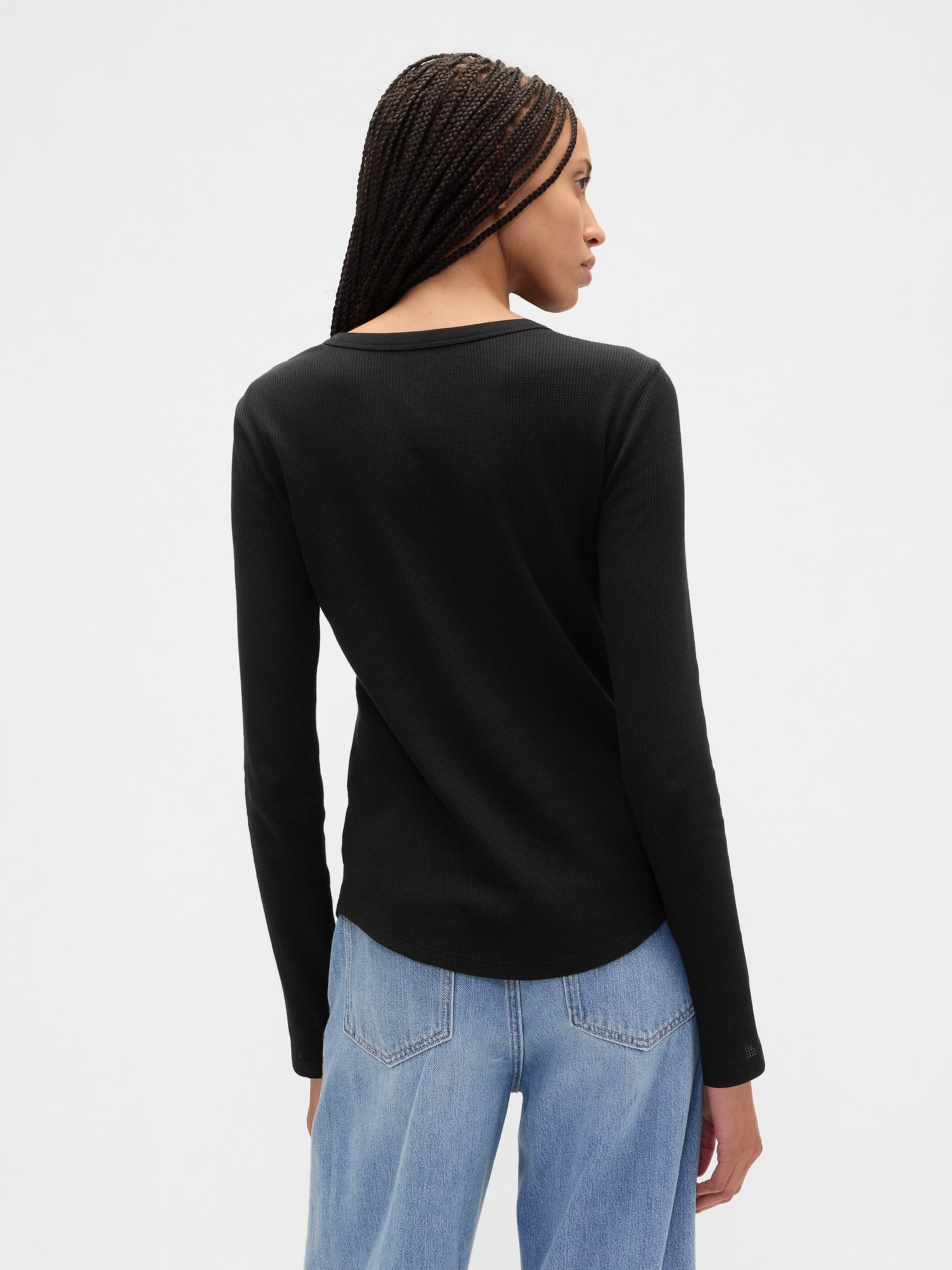 ワッフルニット クルーネックTシャツ-1