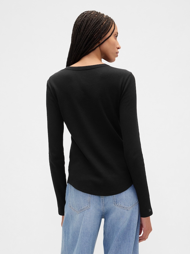 ワッフルニット クルーネックTシャツ-1