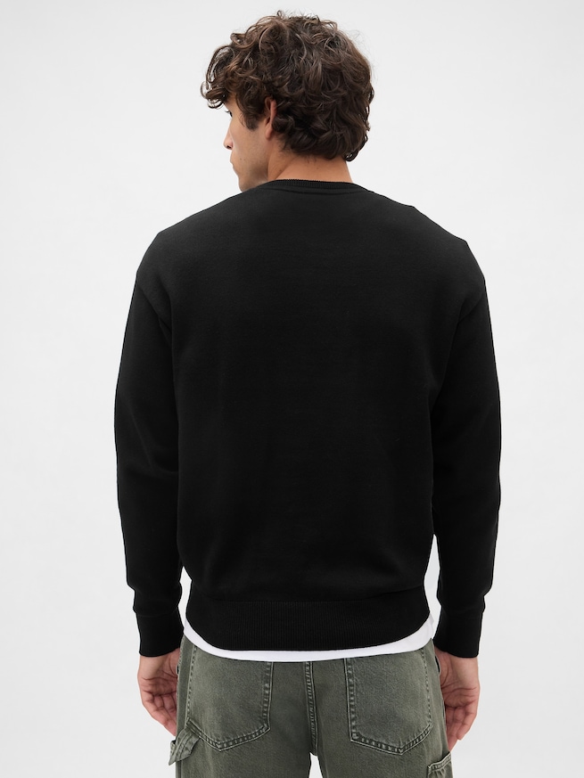 リラックスフィット GAPロゴ インターシャセーター-2