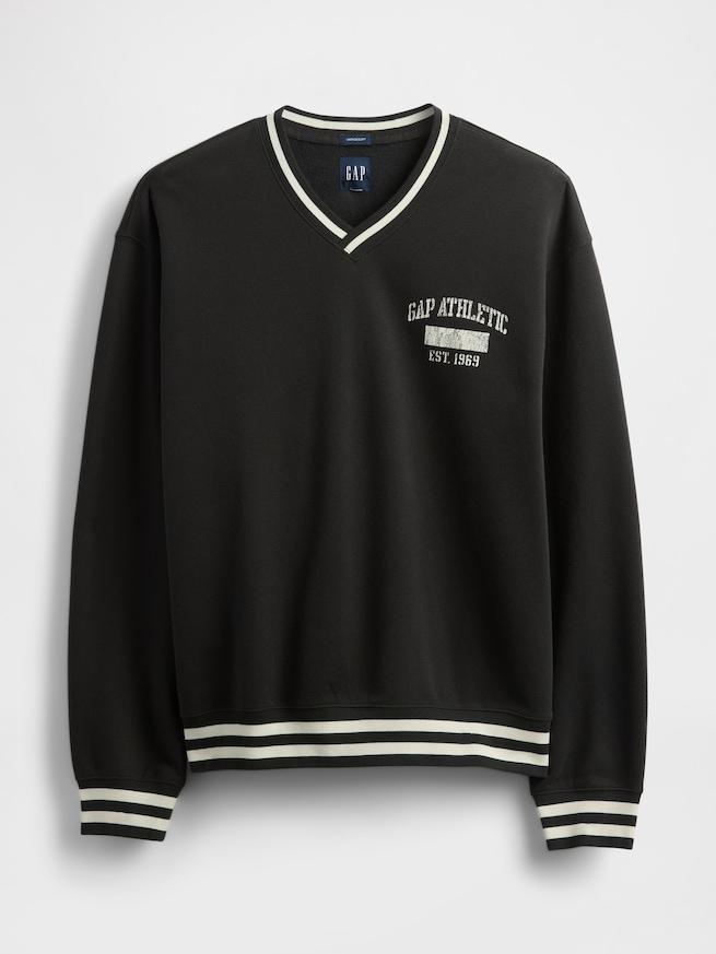 ヴィンテージソフト オーバーサイズ Vネック GAPロゴスウェットシャツ-3