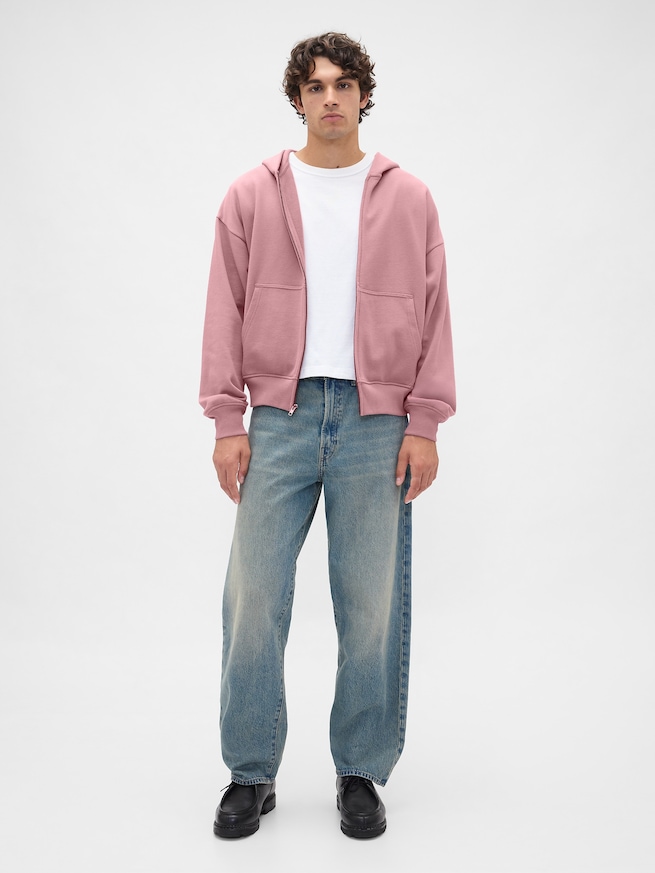 ヘビーウェイト オーバーサイズ ジップアップパーカー-1