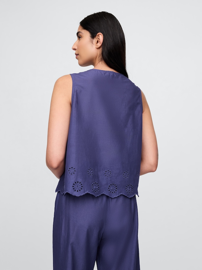 裾アイレット パジャマトップス-2