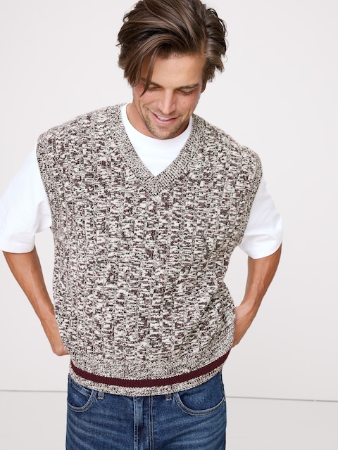 Marled Merino-Blend Sweater Vest