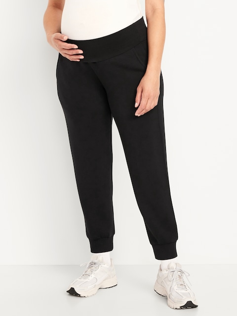 PANTALON DE JOGGING EN MOLLETON RAFFINÉ À TAILLE RABATTABLE DE MATERNITÉ